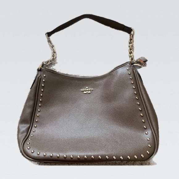 Gio&Co Milano Hobo Bag with Scalloped Rivets - Picture 1 of 7
